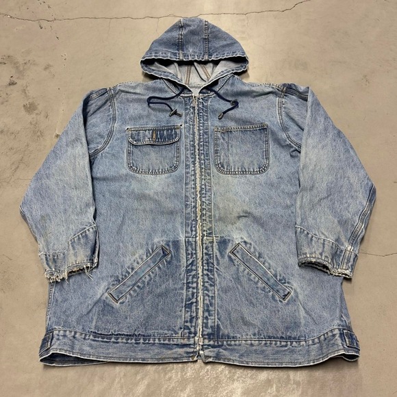 Jackets & Blazers - Vintage 90s L.A. Blues women's hooded denim chore jacket